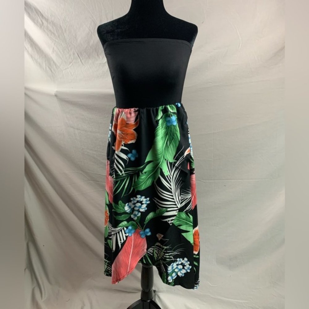 Boho Floral Print Tulip Hem Tube Dress - Picture 10 of 11